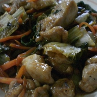 鶏の胸肉と白菜の炒め物